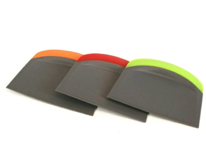 3-in-1 Bench Scraper Dough Cutter Silicone Scraper 3-in-1 - asst. Colors (Sold Individually)