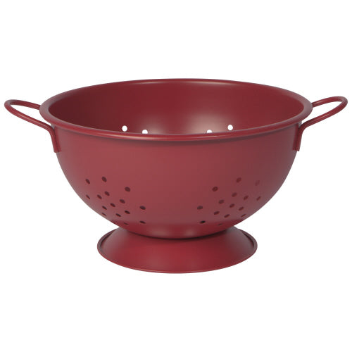 Colander Strainer - Metal Large Matte Carmine