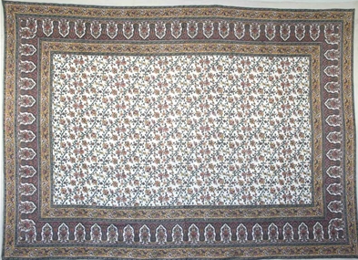 Tapestry Full Size Turkish Floral Gold/green
