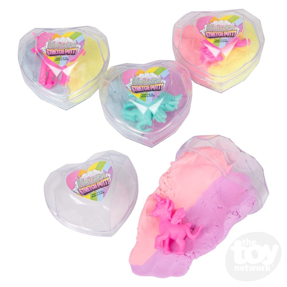 Stretch Putty With Unicorn Heart Container 2.33" (Sold Individually)