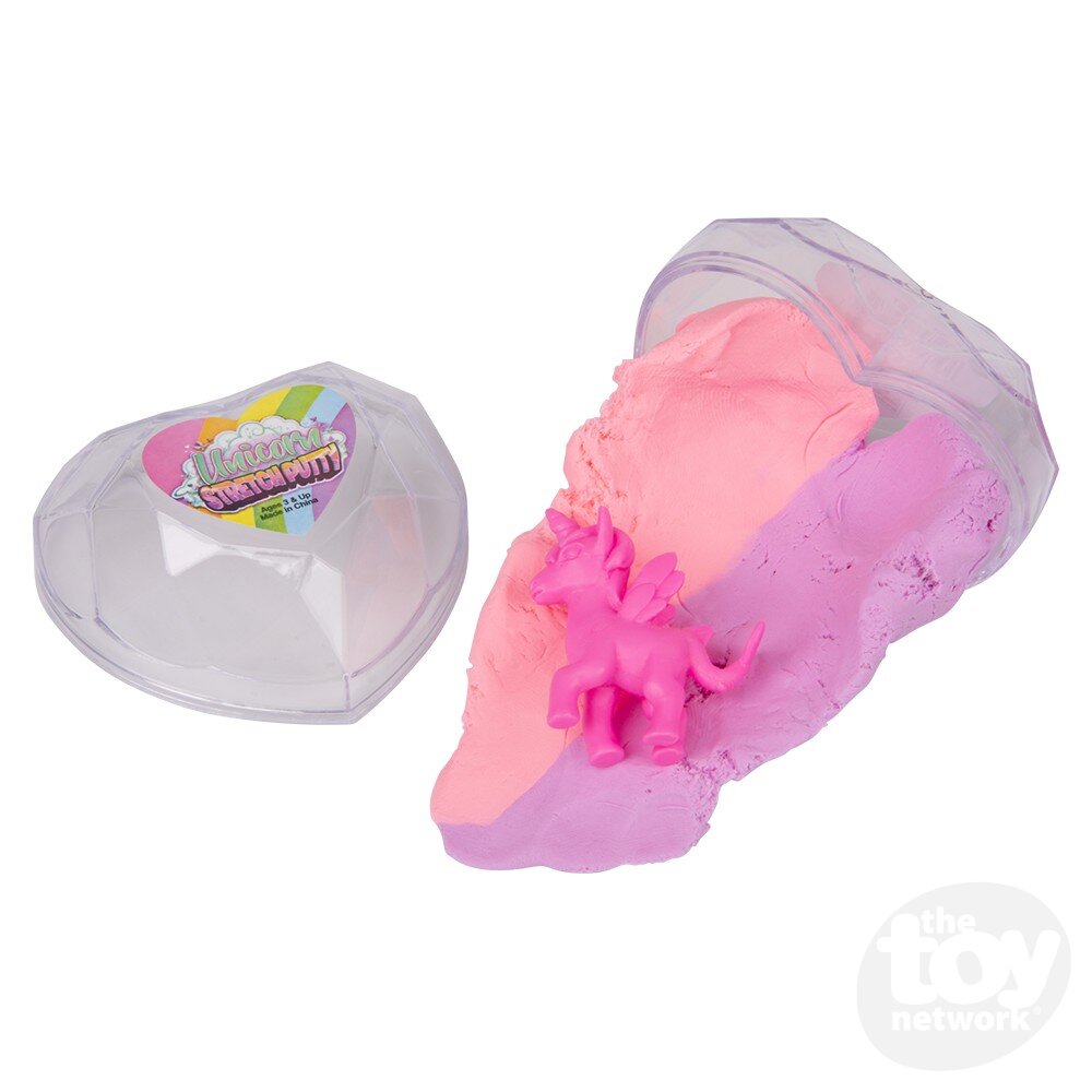 Stretch Putty With Unicorn Heart Container 2.33" (Sold Individually)