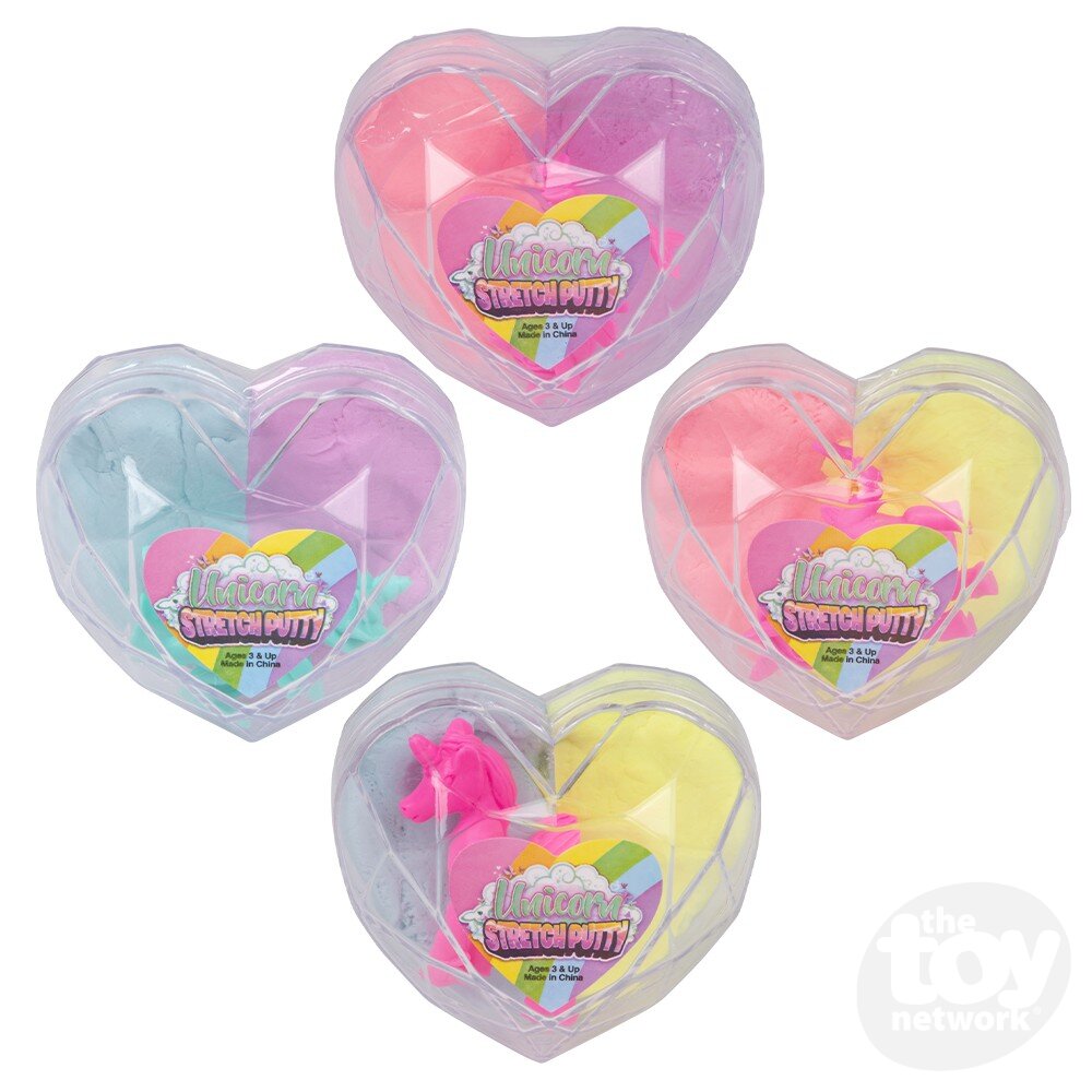 Stretch Putty With Unicorn Heart Container 2.33" (Sold Individually)