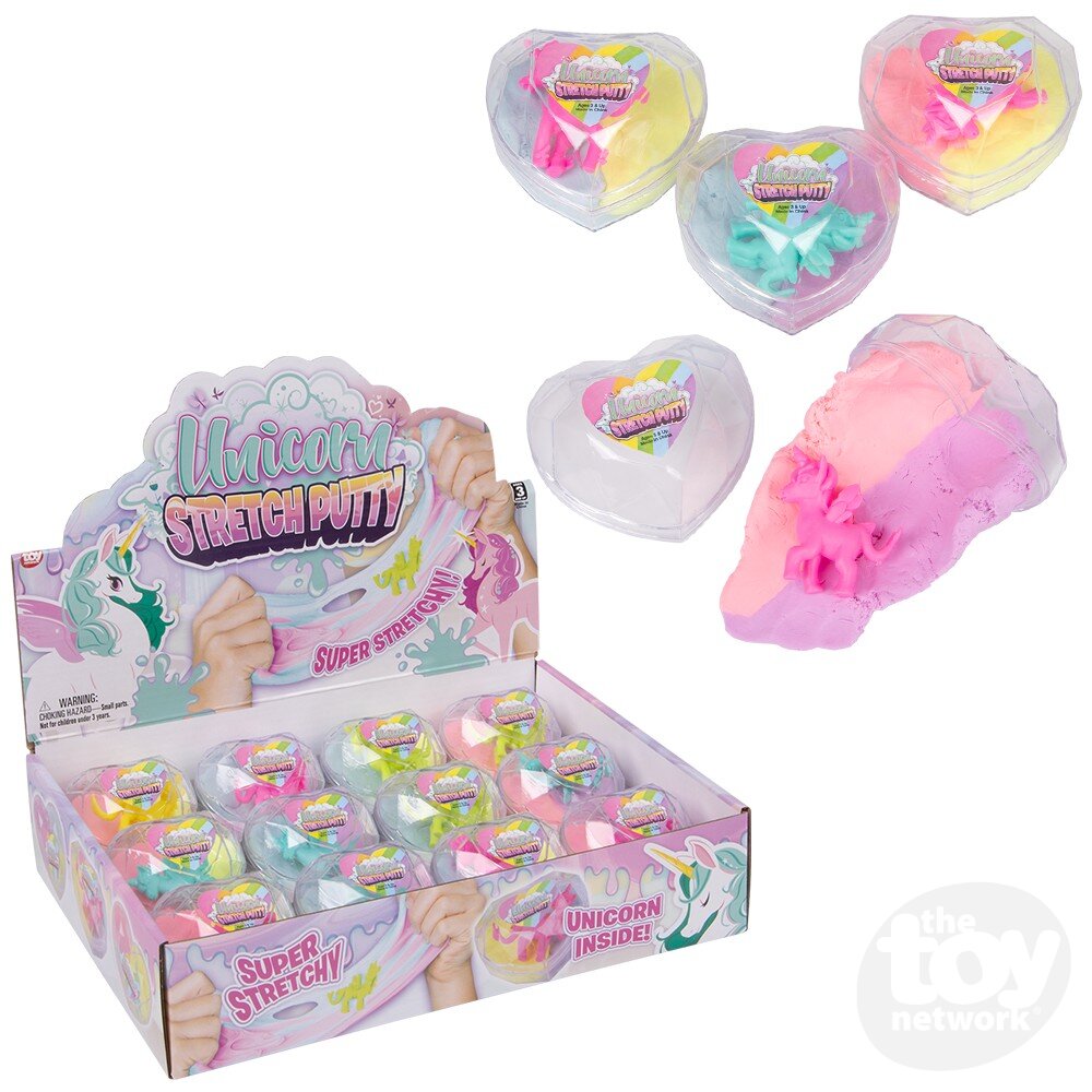 Stretch Putty With Unicorn Heart Container 2.33" (Sold Individually)