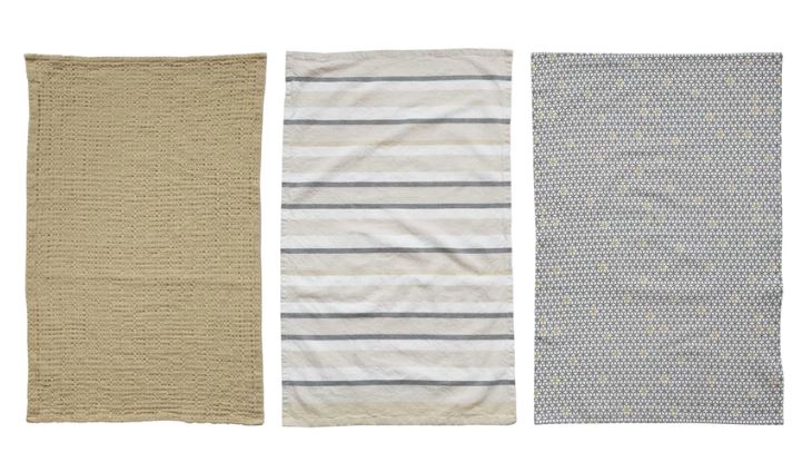 Tea Towel Cotton Set of 3 Patterns 