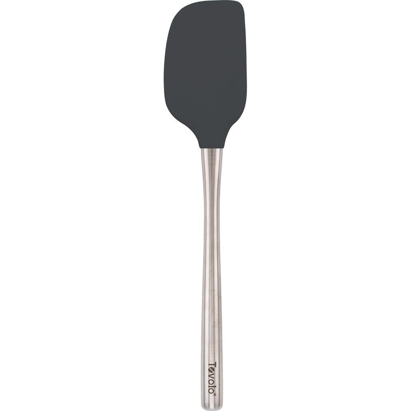 Cooking Utensil - Silicone Spatula w/ Stainless Steel Handle Charcoal