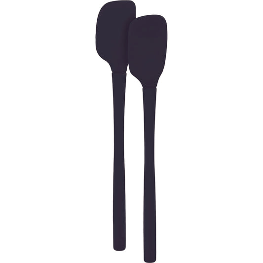 Cooking Utensil - All Silicone Mini Spatula & Spoonula Charcoal