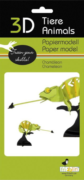 3D Paper Model Kit Chameleon