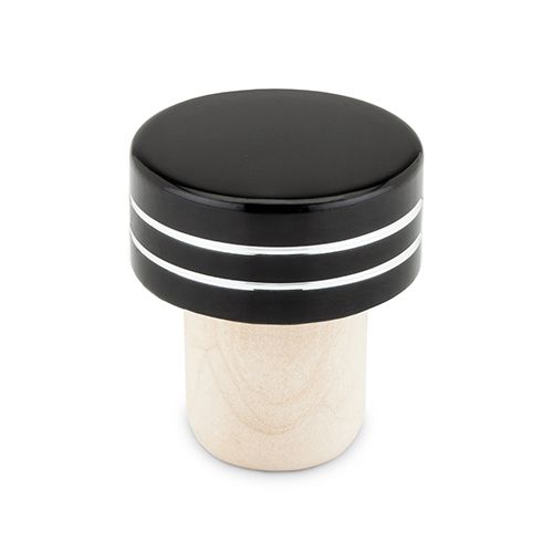 Wine Bottle Stopper Cork Basic Metallic Black