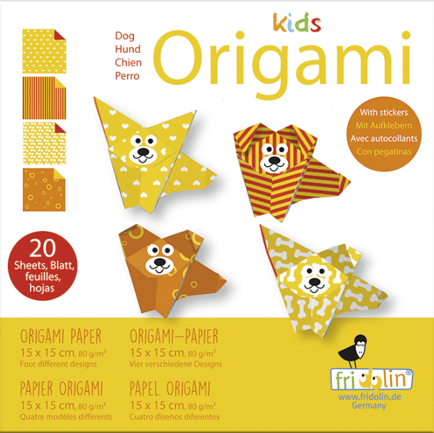Origami For Kids Dog 15cm x 15cm 20 Sheets