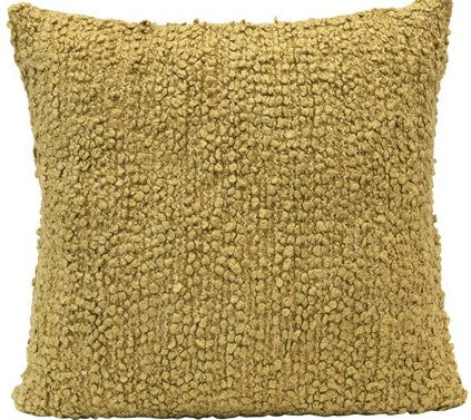 20" Square Wool Blend Bouclé Pillow, Green