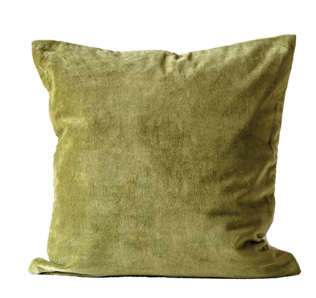 Pillow Cotton Velvet Green 20" Square