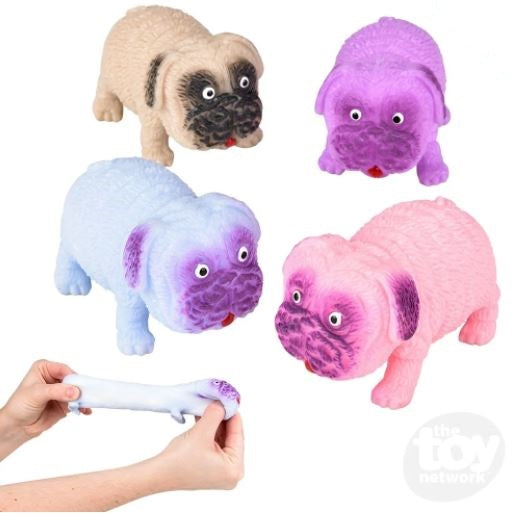 Stretch Pug Dog 3.25" 4 Assorted (Sold Individually)