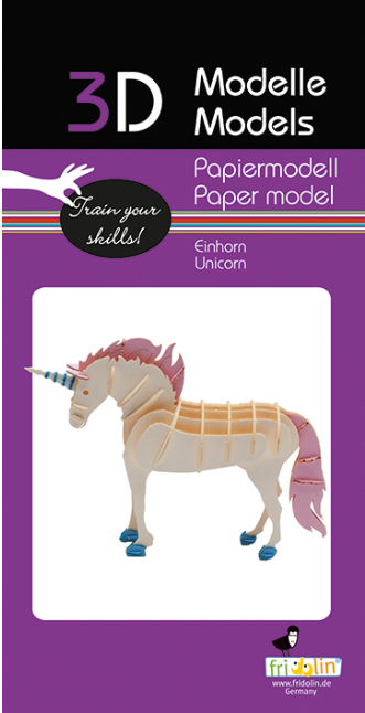3D Paper Model Kit Unicorn