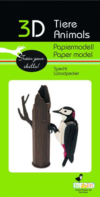 3D Paper Model Kit Woodpecker