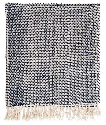 Woven cotton discount blanket with fringe