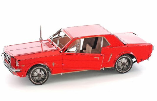 Metal Model Kit Vehicle Car Ford Mustang Coupe 1965 Red