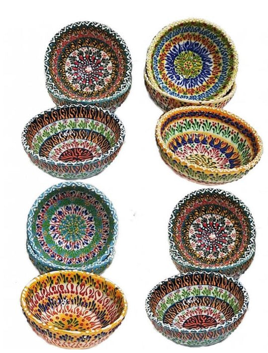 Bowl Ceramic Hand Painted Lace Design 3 Inch