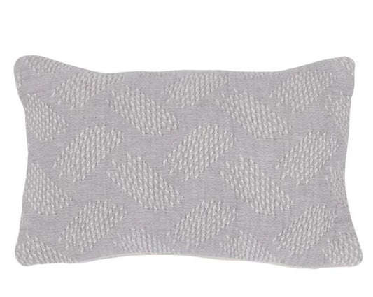 Pillow Lumbar Cotton Jacquard Grey & Cream 9" x 14"