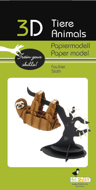 3D Paper Model Kit Sloth