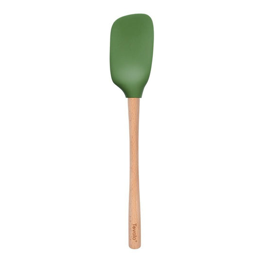 Cooking Utensil - Silicone Spoonula w/ Wood Handle Pesto