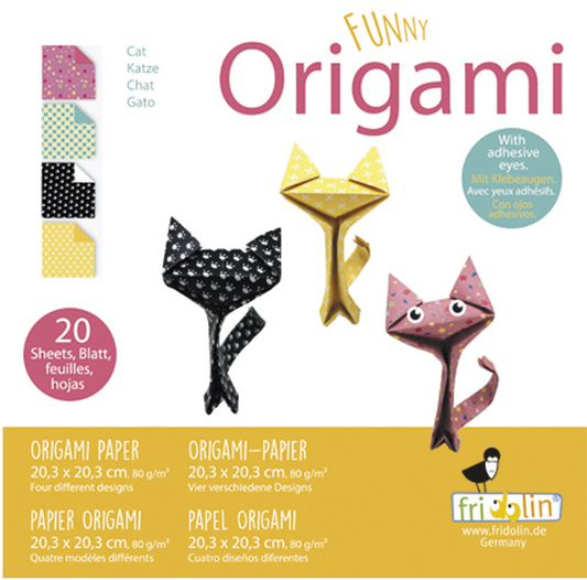 Origami Cats Motif 20cm x 20cm 20 Sheets