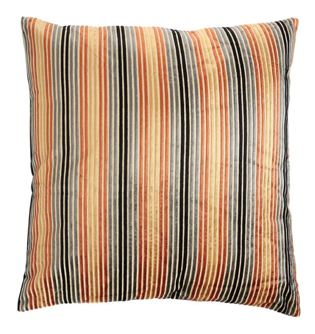 Throw Pillow Square Velvet with Stripes 24"