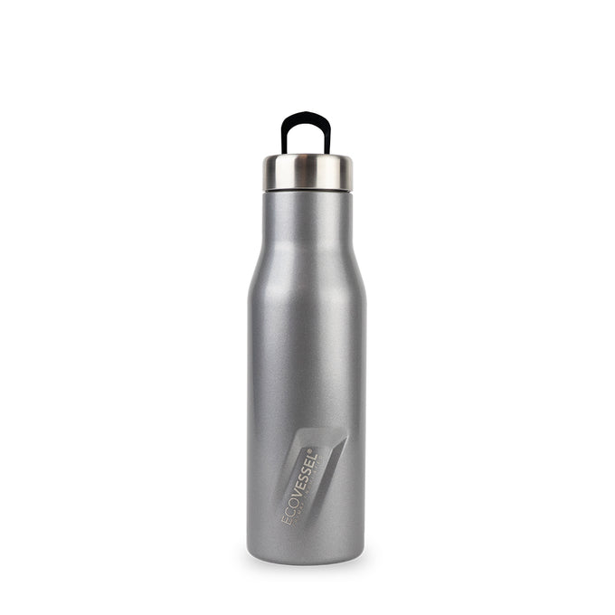 Water/Wine Bottle - The Aspen Insulated Stainless Grey Steel 16oz