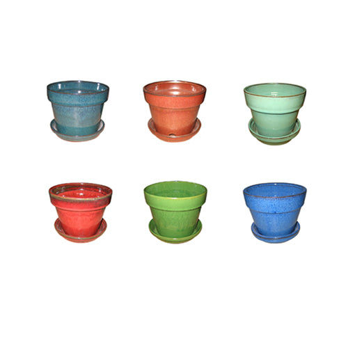2" Glazed Pot Assorted Colors (Sold Individually)