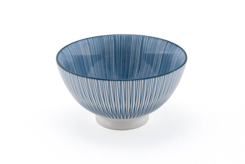 Rice Bowl - 10oz, Blue Stripes