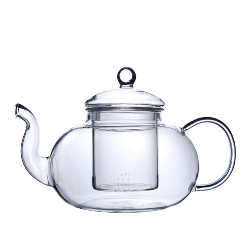 Teapot - Clear Glass Tea Pot With Strainer