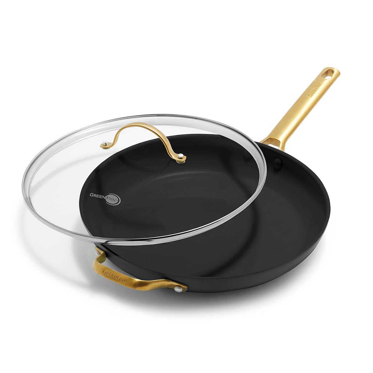 Reserve Black 12in Frypan with Cover and Hand Hold