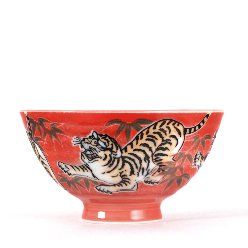 Rice Bowl Red Tiger 4.5"