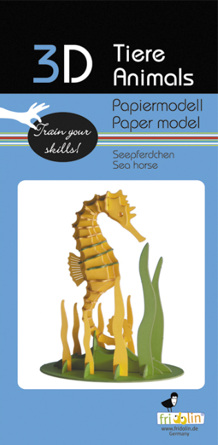 3D Paper Model Kit Sea Horse