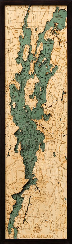 Lake Champlain Map 3 D 13.5 X 43