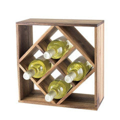 Wine Rack - Acacia Wood Lattice