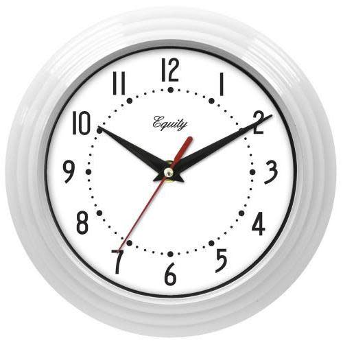 Wall Clock Analog Equity 8” Face-white Frame-white