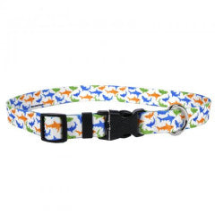 Dog Collar 1in wide Large 18inch-28inch Large Sharks