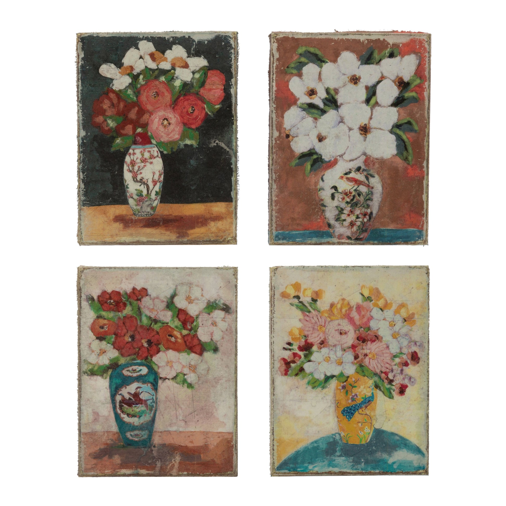 Wall Décor Canvas Flowers in Vase 4 Styles (Sold Separately)