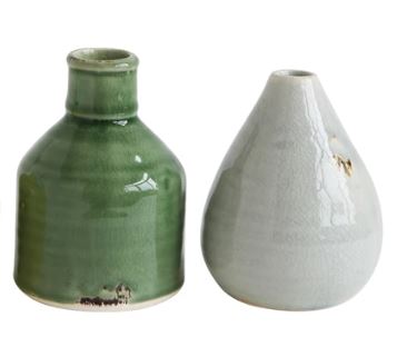 Vase Terracotta Green & Yellow Group Medium Green or Light Gray