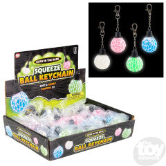 Squeeze Mesh Ball Glow in the Dark Keychain 1.5" (Sold Individually)
