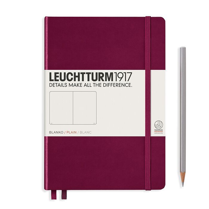 Notebook - Medium (A5) - Hardcover - 251 Pages - Plain / Port Red