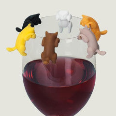 Wine Glass Charm Marker Set Cat Paws Off Pack Of 6