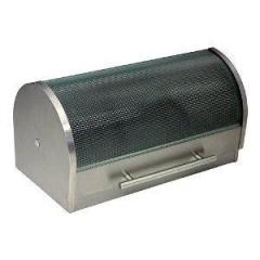 Bread Box - Stainless Steel With Glass Roll Top