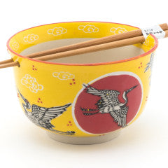 Noodle Bowl - Crane w/Chopsticks