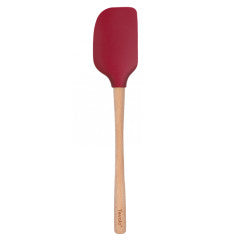 Cooking Utensil - Silicone Spatula w/ Wood Handle Cayenne