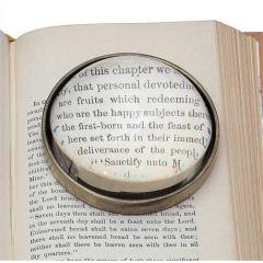 Paperweight - Magnifying Glass Metal Rim Round