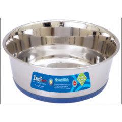 Food Bowl Stainless Steel Dish With Rubber Base 1qt